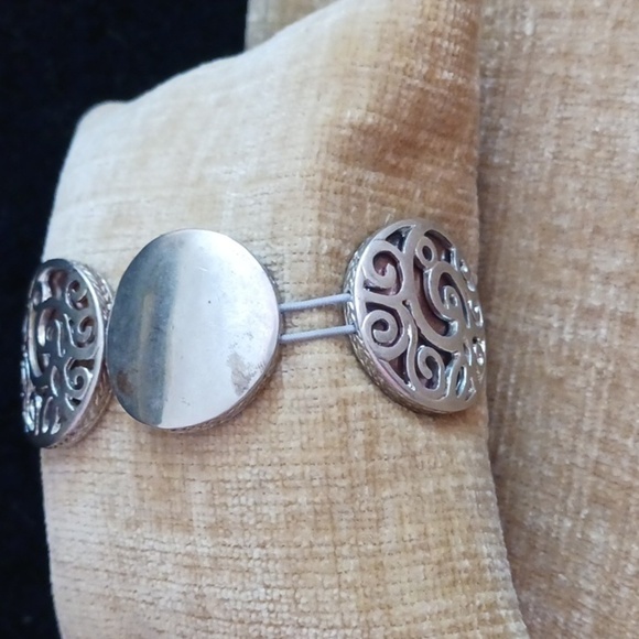 Kenneth Cole Reaction Silver Tone Elastic Fit Bracelet - Picture 3 of 8